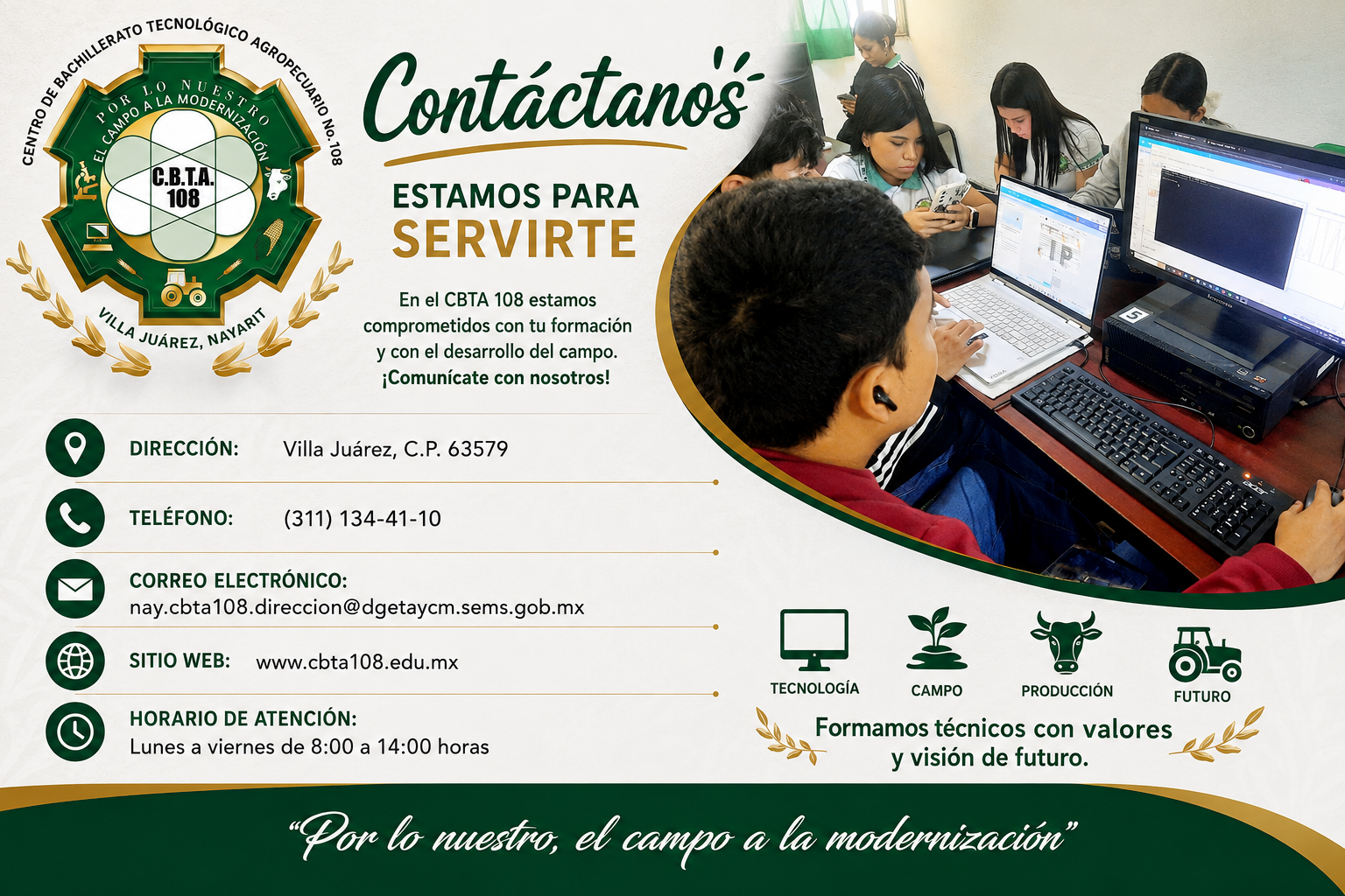 Contáctanos - CBTA 108